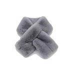 Factory 100% Real Animal Rex Fur Scarf , Gray Rex Fur Collar
