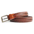 Genuine Leather Braided Woven Man Knitted Belts for Jeans