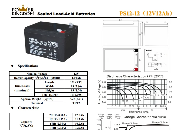 Sealed lead acid deep cycle battery 12V12Ah for scooter usage