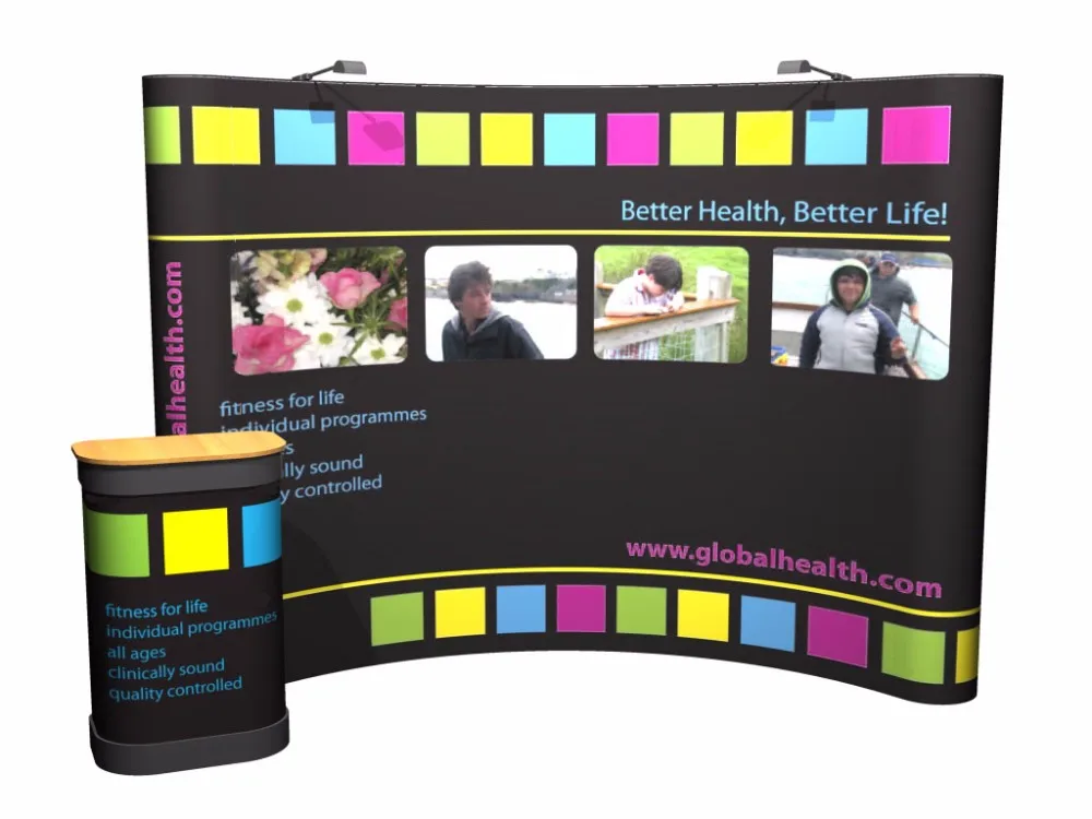 Custom Size High Quality Long Life Printed Type PP Advertising Banner Popup Stand