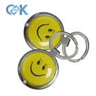 China supplier custom logo crystal epoxy metal key tag chain