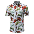 Ready To Ship Hot Sale Hawaiian Custom Butterfly Print White Men Beach Shirt India