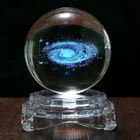 3D レーザー彫刻マジックボール LED ランプギフト 3D 鹿タンポポ惑星銀河発光クリスタルマジックボール