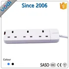 4 gang 2meters single switch UK extension lead 13A socket