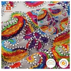 China textile factory colorful mesh embroidery african cord lace fabric rhinestone applique