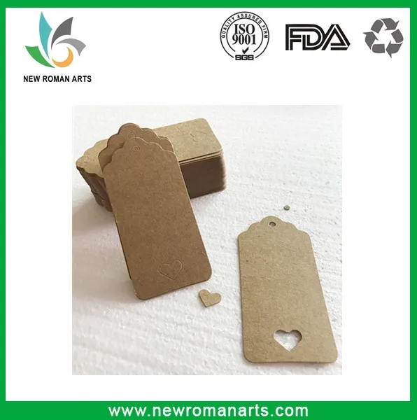 diy kraft paper tags brown rectangle heart label luggage wedding