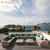 Waterproof aluminum rattan wicker patio modular sectional modern outdoor sofa