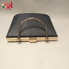 Special design shape metal box purse frame box clutch bag with handles