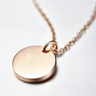 China Necklace Engraved Necklace China Alibaba Custom Rose Gold Engraved Necklace/stainless Steel Round Pendant Necklace
