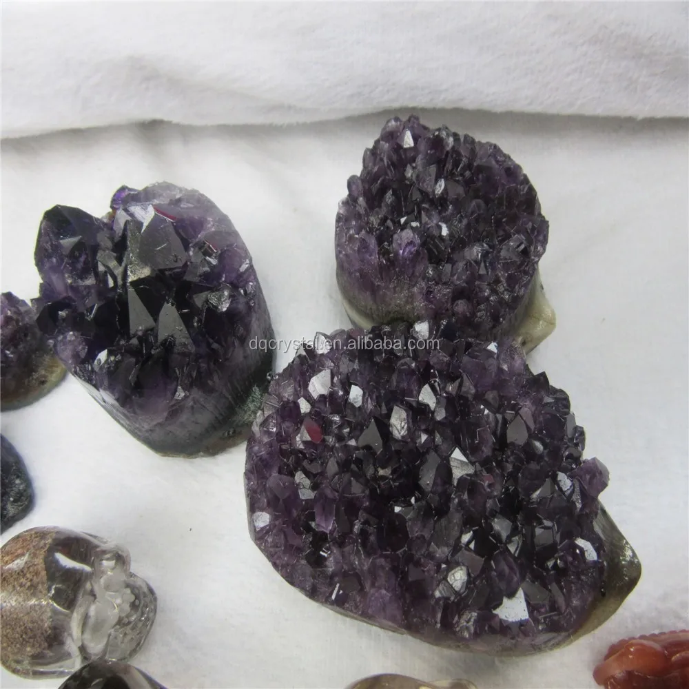 crystal grape clusters amethyst geode hedgehog model