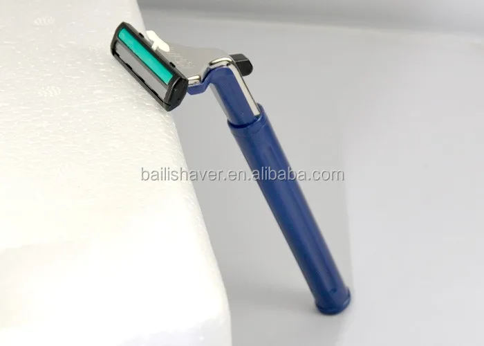 青いプラスチックハンドルステンレス刃使い捨て変更可能刃カミソリ 問屋・仕入れ・卸・卸売り