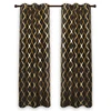 European Style Foil Gold Faux Silk Luxury Window Black Geometric Curtain For The Living Room