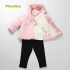 Wholesale Winter Baby Child Clothes 3 Pieces Girls Coat Set