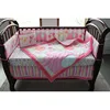 cotton polyester print pink elephant baby girl cot bedding set