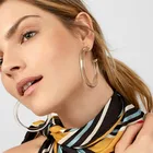 2018 New Design Acrylic Hoop Earrings With Gold Metal Caps Transparent Grey Resin Earrings