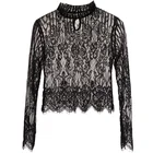 Women's Summer Sexy lace Long Sleeve t shirt Latest Design Hollow Crop Top Wholesale