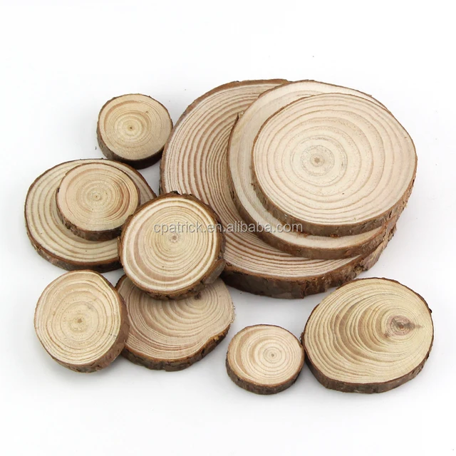 round wood cut pieces natural decoration wood log craft slice