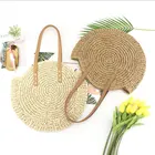 Mini Lady Handbag Straw Paper Crochet Round Beach Hand Bag Crossbody