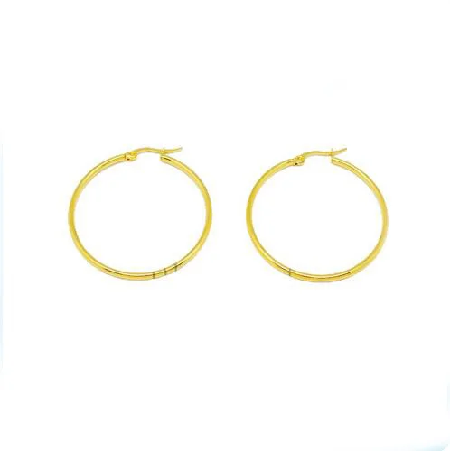 bulk wholesale alibaba jewelry hiphop style stainless steel earring gold plated hoop earrings