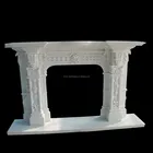 wholesale Flower-carved style white marble fireplace frame
