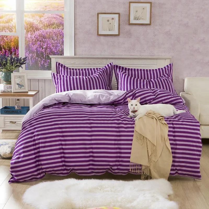 Adult bedding set Brief style stripe duvet cover set bed linen bedclothes 3or 4pcs/set bed cotton set quilt cover bedspread.
