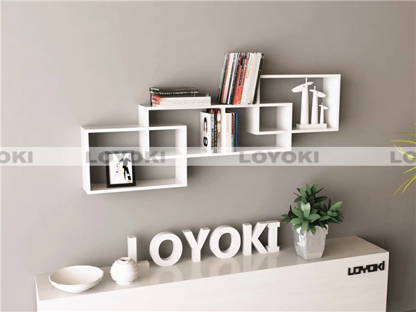 decor wall cube shelf table with attached lamp