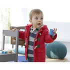 Winter baby kids clothing european style boy's horn button fleece jacket coat with hooded