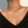 Fashion Multilayer Geometric Circle Copper Bead Choker Necklace For Women Gold Charm Party Jewelry Gift (KMN0806)