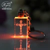 Fancy lighted custom 3D laser crystal key chain with cross for gift