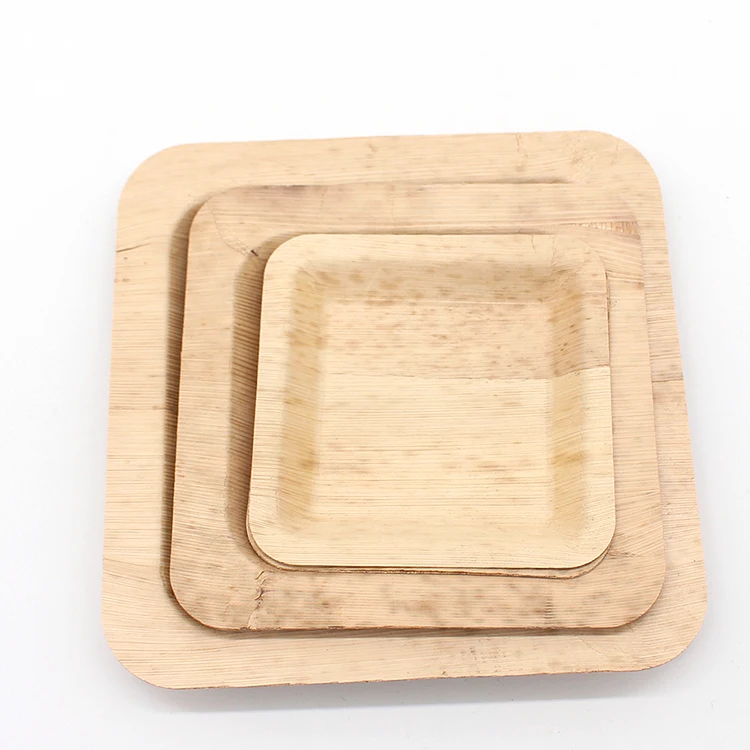Biodegradable eco friendly disposable bamboo palm leaf plates