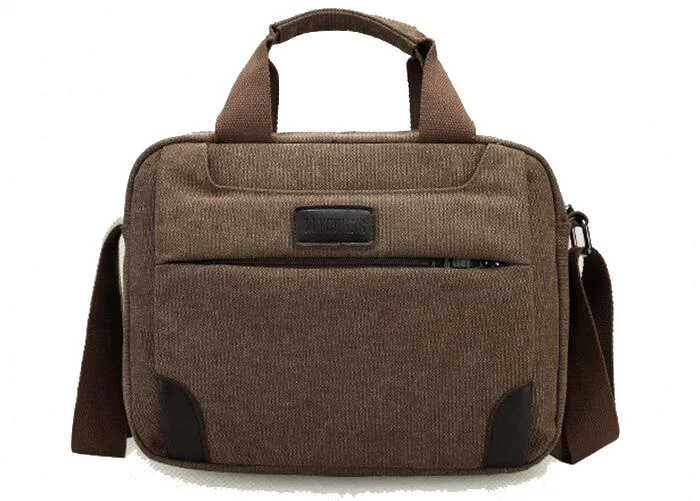 High quality mens briefcase canvas shoulder laptop messenger bag