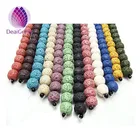 Colorful Natural Lava Stone Beads for essential oil diffuser necklaces