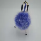 Popular 2018 faux fox fur pom ball keychain