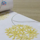3D Efftect Embossing Yellow Flowers Water Proof PVC Wall Paper