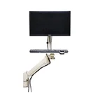 Ergonomic wall mount monitor and keyboard wall mount monitor bracket