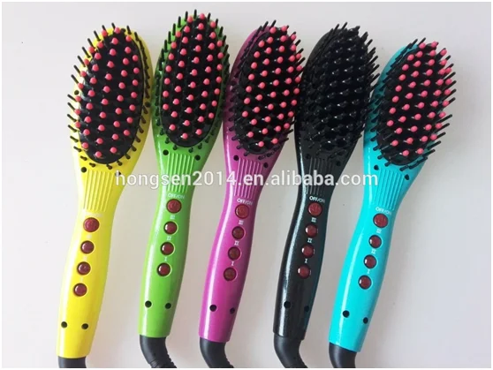 Wholesale hot sales fast PTC heater easy control hair straightener brush with factory price