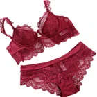 Thin cup adjustable side collection translucent sexy ladies lace bra and panty set