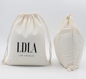 sack rice bag custom logo printed canvas cotton drawstring bag
