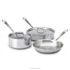 5 Pieces Stainless Steel Tri-Ply Bonded Dishwasher Safe Cookware Set