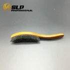 360 wave wooden beard brush in dark color with100% wild boar bristle