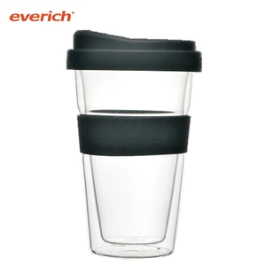double wall coffee mug with silicone lid