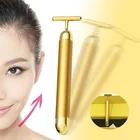 Beauty Bar Energy vibration 24k Gold Firming face lifting Massager Facial Roller Massage Facial Body Massage