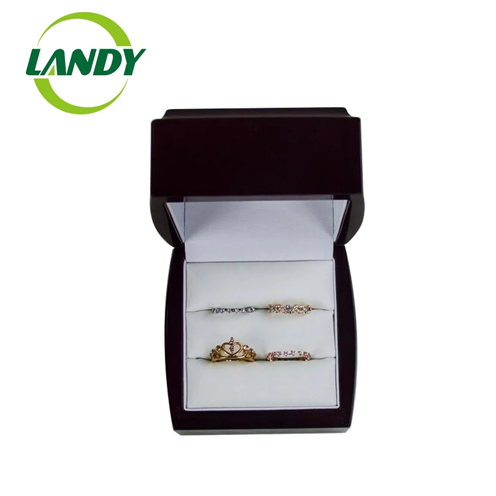 high quality glossy mdf jewelry gift boxes cherry wood ring box