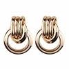 Kaimei popular products 2018 fashion jewelry twisted rope irregular earring 18K real gold and silver plated stud earrings women