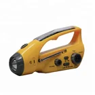 Solar dynamo hand crank rechargeable radio with led flashlight torch emergency Cell Phone Charger
