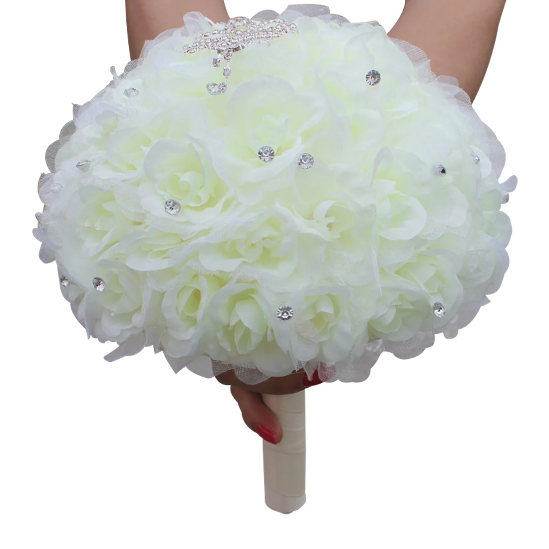 Haoxye 20 سنتيمتر مخصص الأبيض الزفاف/حفلة/ديكور المنزل الزهور الجميلة داخلي تيوليب صناعي باقات زهرة الورد