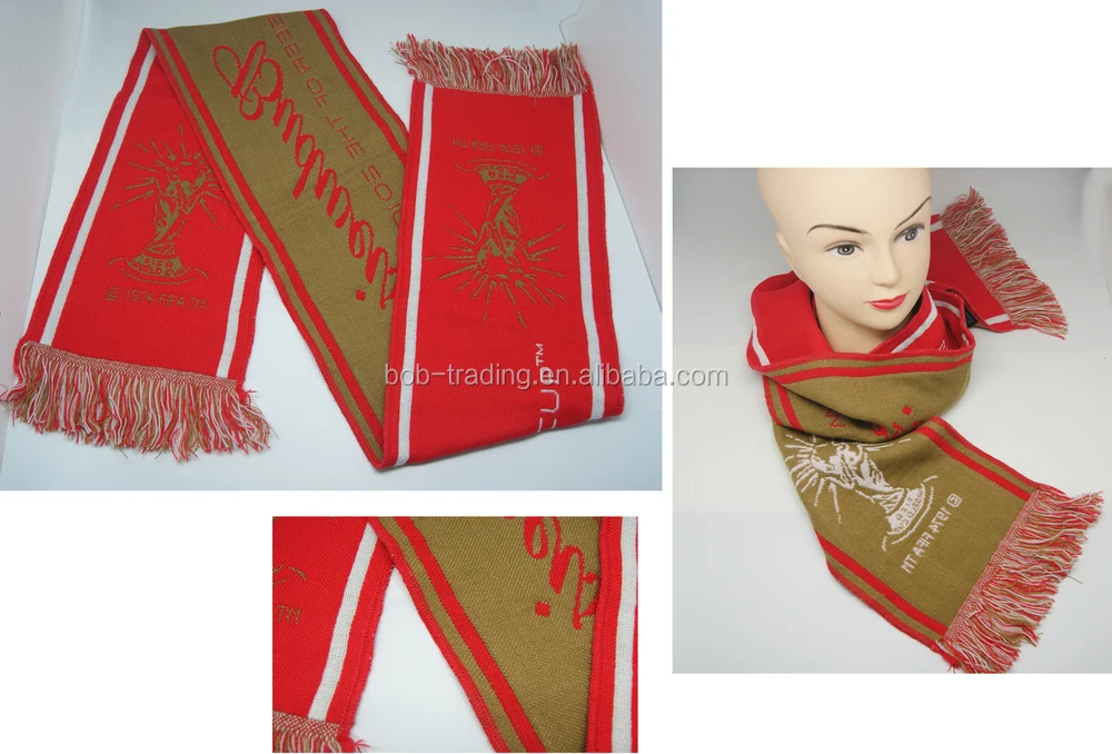 bob trading china manufacturer football fans Tatting scarf checked tatting scarf
