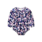 Wholesale Long Sleeve Printed Floral Baby Jumpsuits Romper