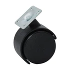 1.5" Durable Floor Protecting Rubber Furniture Chair Office Chair Caster Wheels with Brake
