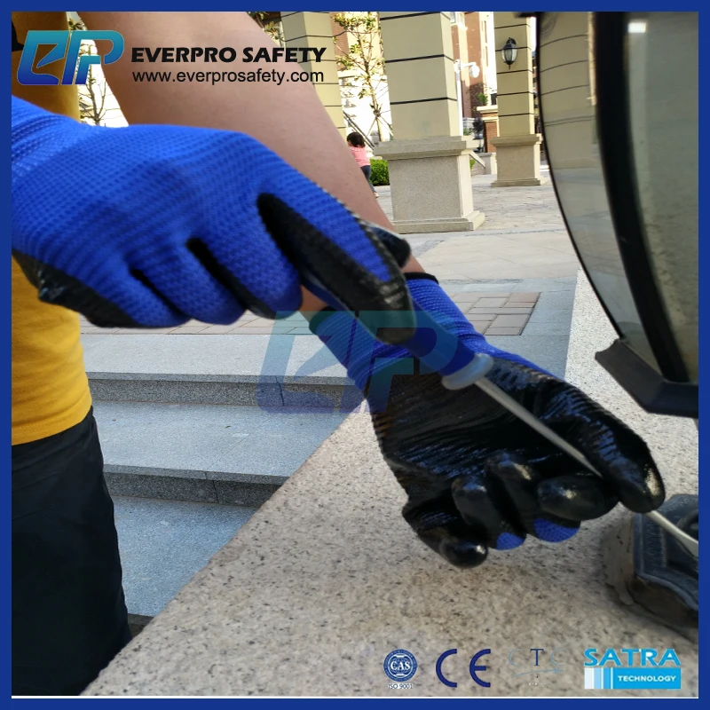 13G U3 Zebra Polyester/Nylon Shell Nitrile Coated Mechanical Work Gloves